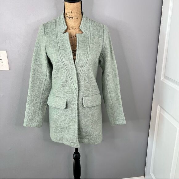 Sz S Glamorous Boucle Teddy Sage Green Peacoat $125 MSRP - Picture 4 of 12